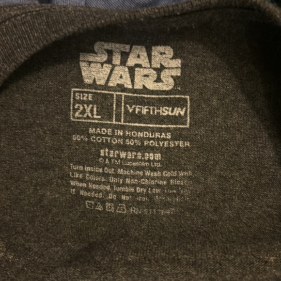 Star Wars Christmas Tee Charcoal Black Gray Short Sleeve 2XL - Picture 3 of 5